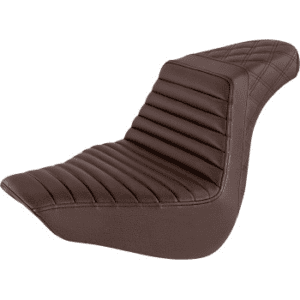 SADDLEMEN Step-Up Seat — Front Tuck-n-Roll - Brown - FL/FX '18-'23 818-27-176BR