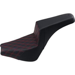 SADDLEMEN Step-Up Seat — Front Lattice Stitch/Red Stitching - Black 818-30-172RD