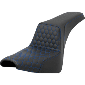 SADDLEMEN Honeycomb Step-Up Seat - Honeycomb - Blue Stitching - FXBB/FXST '18-'24 A818-30-177BLU