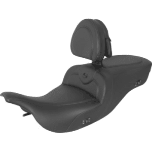 SADDLEMEN Heated RoadSofa™ Seat - With Backrest - Black W/Black Stitching 897-07-187BRHCT