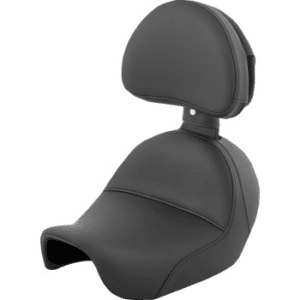 SADDLEMEN Heels Down Solo Seat - With Backrest - Plain - Black - Dyna 806-04-0041